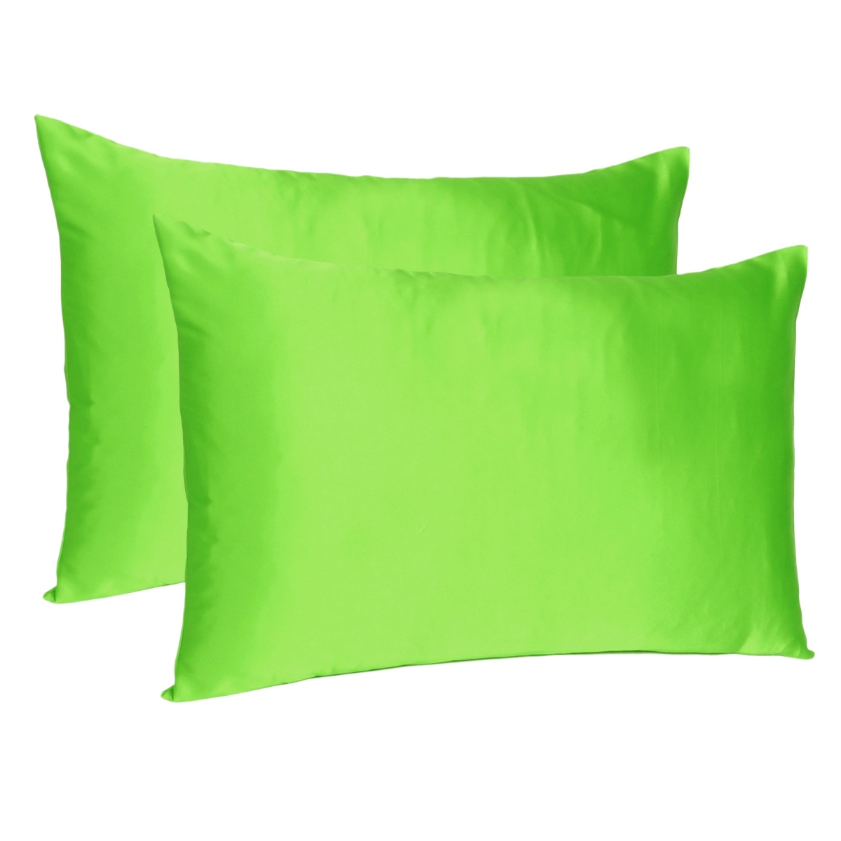 Gfancy Fixtures 20 x 26 in. Bright Green Dreamy Silky Satin Standard Size Pillowcases
