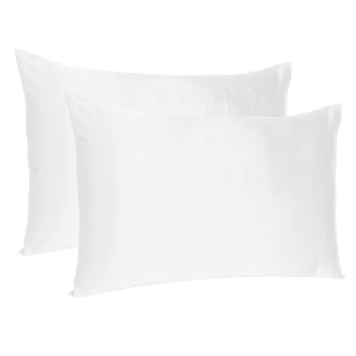 Gfancy Fixtures 20 x 40 in. White Dreamy Silky Satin King Size Pillowcases