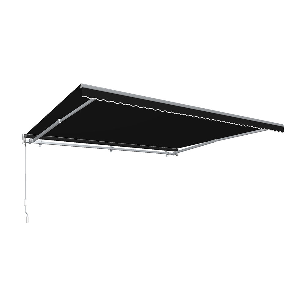 Conservatorio 24 ft. Maui Manual Retractable Awning&#44; Black - 120 in.
