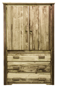 D2D Technologies Montana Woodworks  Homestead Collection Armoire & Wardrobe- Stain & Clear Lacquer Finish
