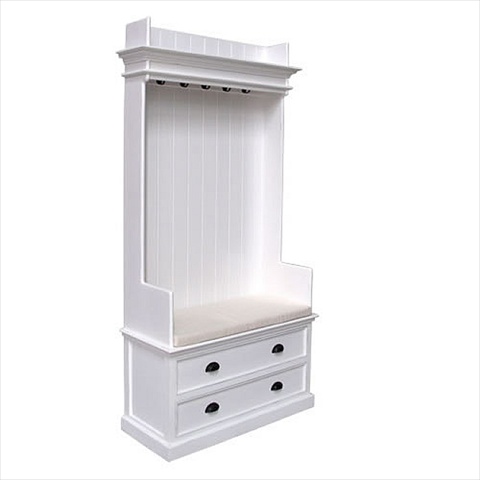 BetterBeds Halifax White Mahogany Wardrobe With Bench Cushion And 2 Drawers