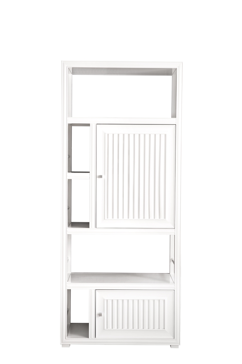LRL 30 in. Athens Bookcase Linen Cabinet with Double Sided&#44; Glossy White