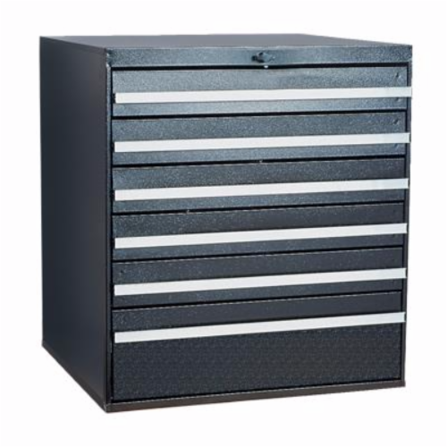 Viewpoint 6 Drawer Metal Storage Cabinet with Knob Lock  Black