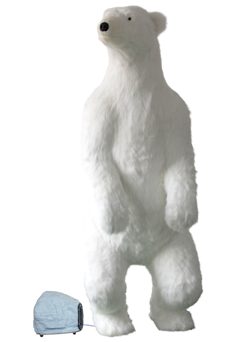 FunFlags 6 ft. Animated Polar Bear Head & Arms Moves & Music Decor