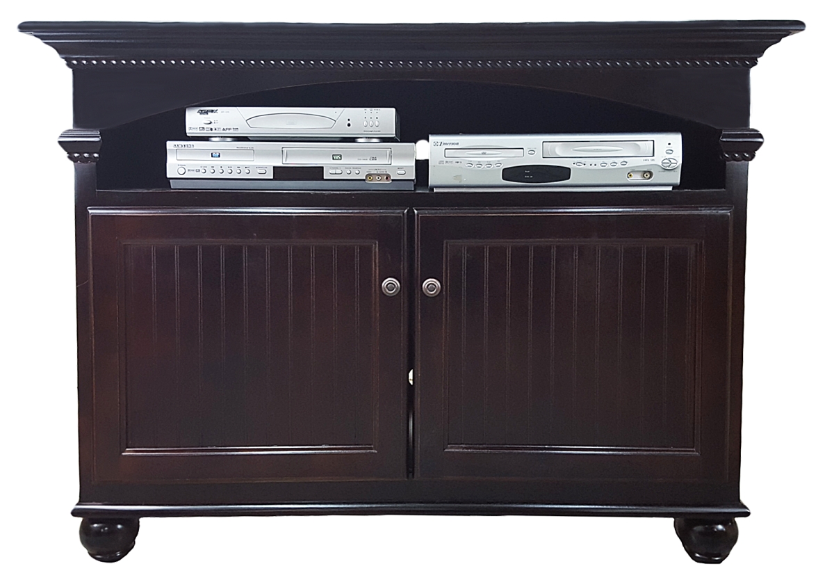 KD Trabajo del gobierno Poplar Deluxe TV Stand with 1 Fixed Wood Half Shelf&#44; Concord Cherry