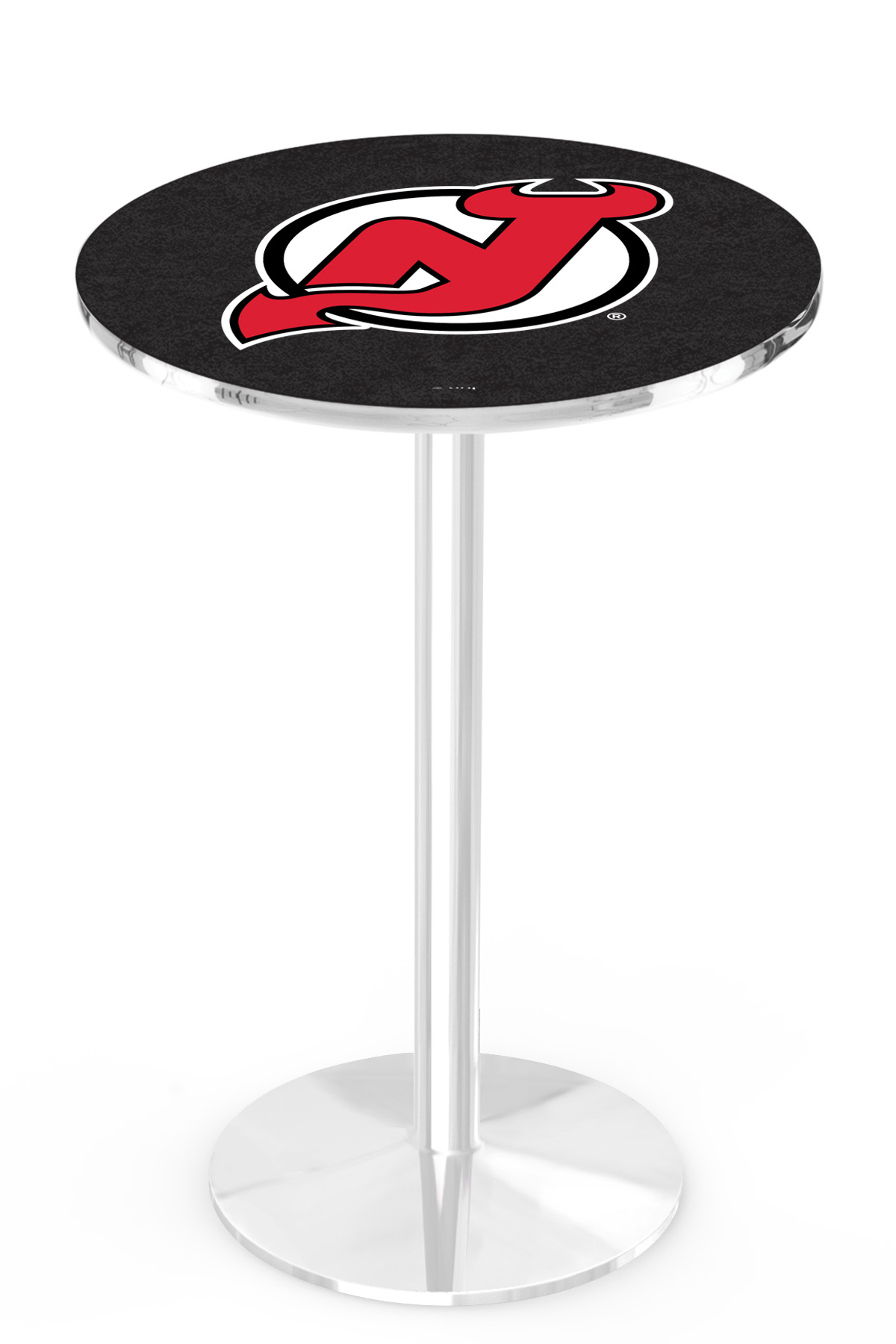 John Hancock L214 New Jersey Devils 36in. Tall - 36in. Top Pub Table with Chrome Finish