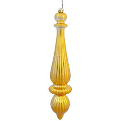 Drop Ship Baskets 14 in. Honey Gold Shiny Finial Drop UV Dril Ornament - Honey Gold - 14 in.