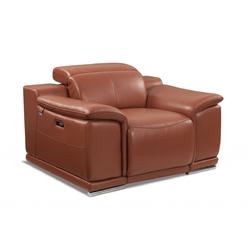Gfancy Fixtures 39.4 x 47.6 x 42.3 in. Mod Brown Italian Leather Recliner Chair&#44; Camel