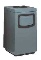 PinPoint Ash N Trash Receptacle With Side Door Push Opening Service - Russian Sky - 36 Gallon