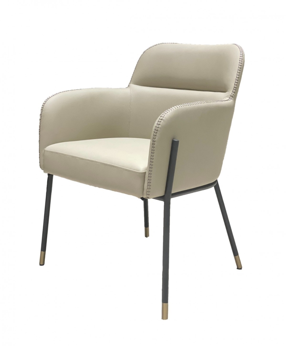 Gfancy Fixtures Pale Gray Faux Leather Modern Dining or Side Chair