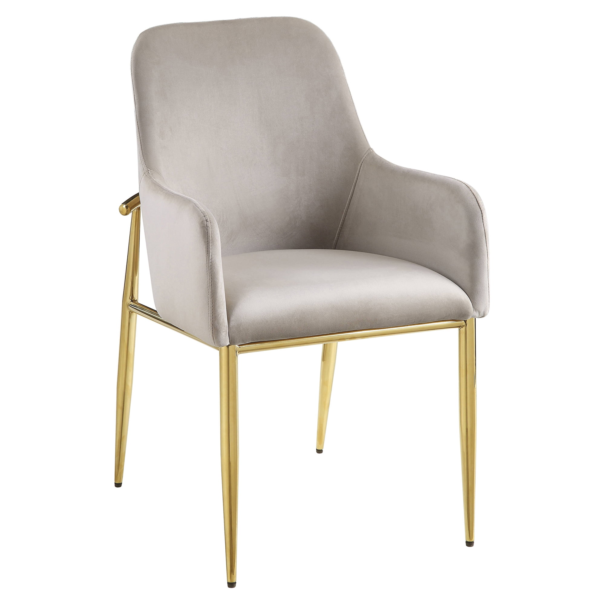 FurnOrama 37 x 24 x 22 in. Barnard Side Chair&#44; Gray Velvet & Mirrored Gold