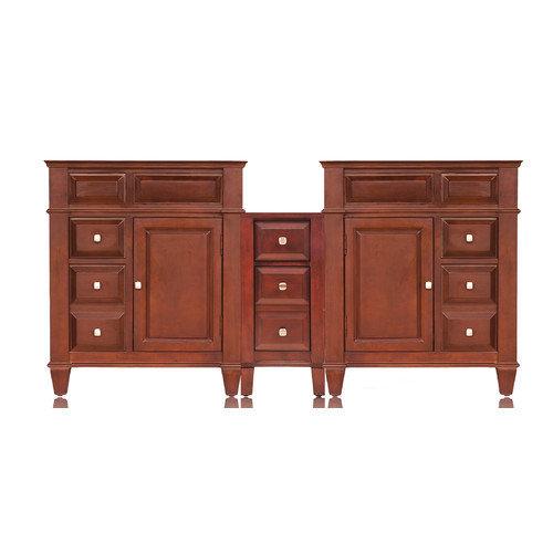 Daphne&'s Dinnette 18 In. Center Drawers Unit With 115 In. Double Basin Vanity - Espresso Finish