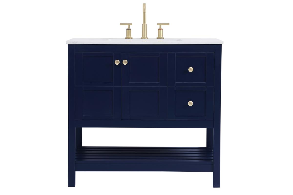 Convenience Concepts 36 in. Theo Single Bathroom Vanity, Blue