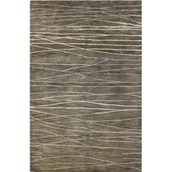 FinalFrame Greenwich Collection Abstract Contemporary Wool & Viscose Hand Tufted Area Rug - Taupe - 5 ft. 6 in. x 8 ft. 6 in.