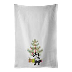 CoolCookware 28 x 19 in. Unisex Shih-Tzu Black & White No.2 Christmas White  Dish Towels Kitchen Towel - Set of 2