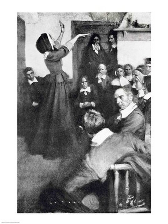 BrainBoosters Anne Hutchinson Preaching in Her House in Boston 1637 Illustration From Colonies & Nation Poster Print by Howard Pyle - 24 x 36