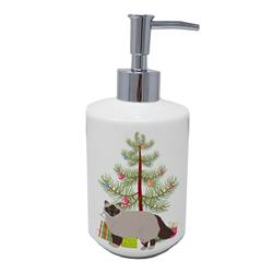 ComfortCreator 7 x 3.5 in. Unisex Birman Cat Merry Christmas Ceramic Soap Dispenser