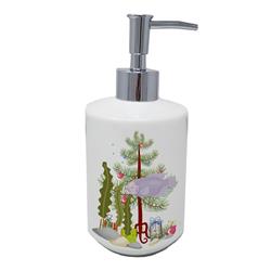 ComfortCreator 7 x 3.5 in. Unisex Giant Gourami Merry Christmas Ceramic Soap Dispenser