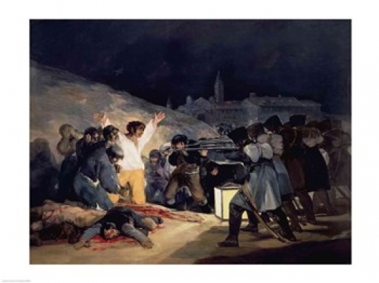BrainBoosters Execution of The Defenders of Madrid Poster Print by Francisco De Goya - 24 x 18 in.