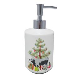 ComfortCreator 7 x 3.5 in. Unisex Hungarian Grey Steppe Cow Christmas Ceramic Soap Dispenser&#44; Teal