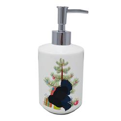 ComfortCreator 7 x 3.5 in. Unisex Norfolk Black Turkey Christmas Ceramic Soap Dispenser&#44; Teal