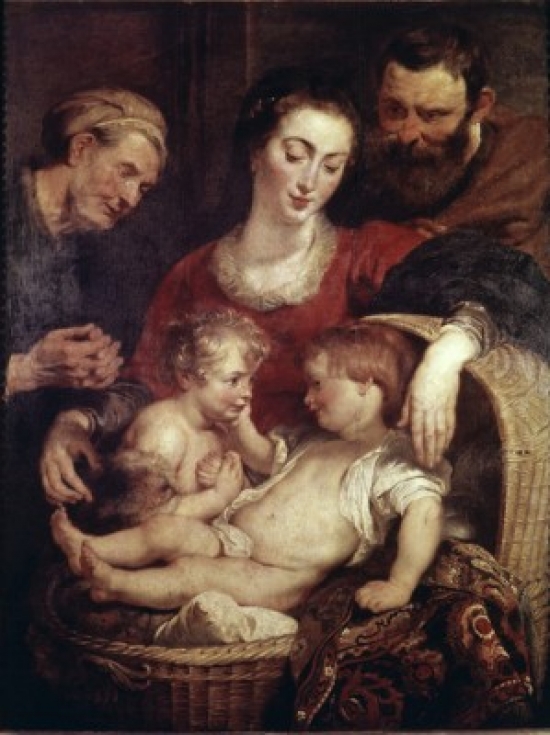 BrainBoosters The Holy Family with Saints Elizabeth & John the Baptist 1614-15 Peter Paul Rubens 1577-1640 Flemish Panel Poster Print - 18 x 2