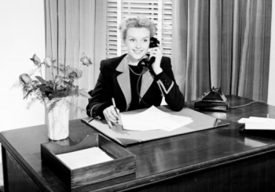 BrainBoosters Businesswoman Talking on the Telephone Poster Print - 18 x 24 in.