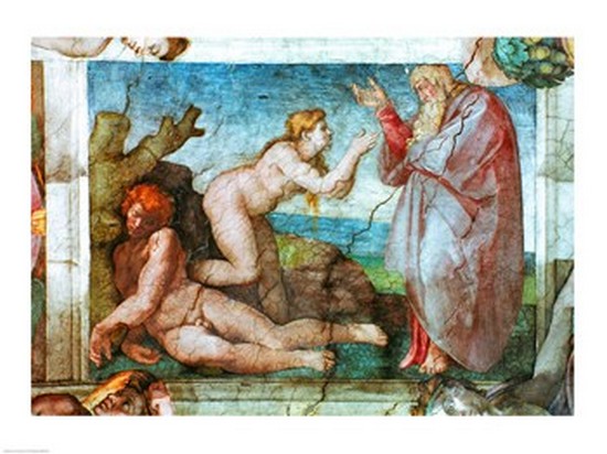 BrainBoosters Sistine Chapel Ceiling Creation of Eve with Four Ignudi 1511 Poster Print by Michelangelo Buonarroti - 24 x 18 in.