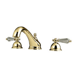 FurnOrama Roman Tub Filler Bath Tub Faucet Faucet with Crystal Lever Handle - Polished Brass