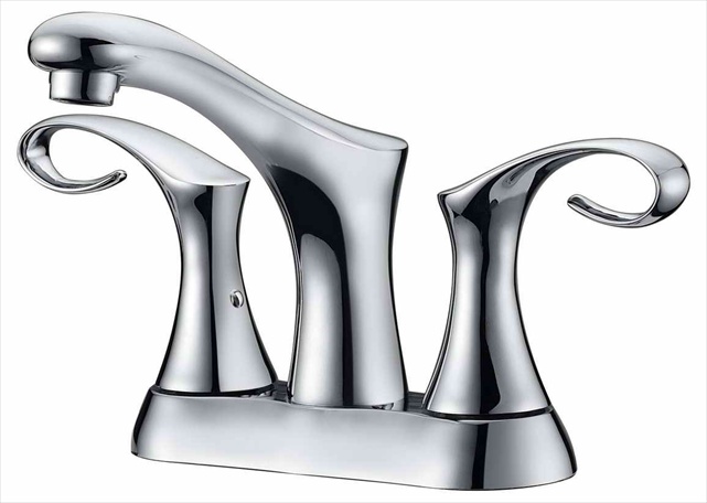 LRL 2-Handle Center Set Chrome Bathroom Faucet For 4 In. Centers With Pull Rod Drain - Chrome