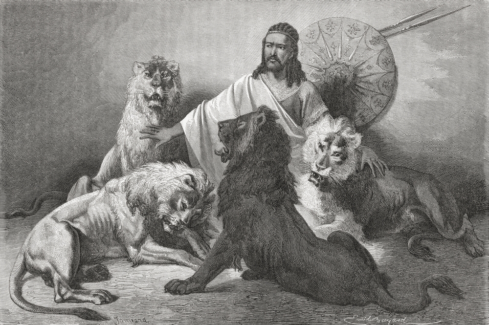 ThinkandPlay Tewodros Holding Audience Surrounded by Lions. Tewodros II Baptized Theodore II C. 1818 To 1868 Emperor of Ethiopia From El Mund