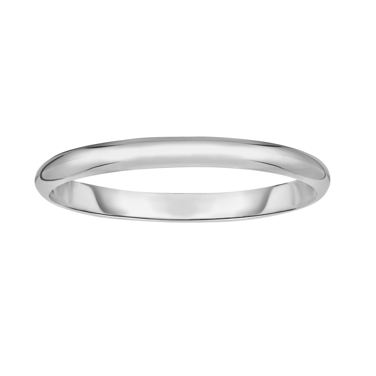 Bagatela 7.5 in. Sterling Silver Polished Bangle with Box & Figure 8 Clasp