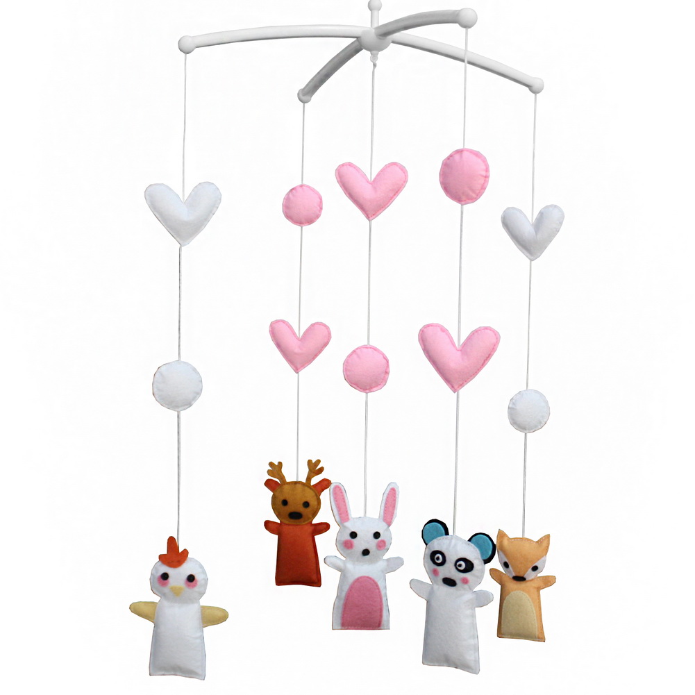 Angelfacehijo Handmade Cute Animal Baby Crib Mobile Hanging Kids Room Nursery Decor&#44; Chick Rabbit Fox