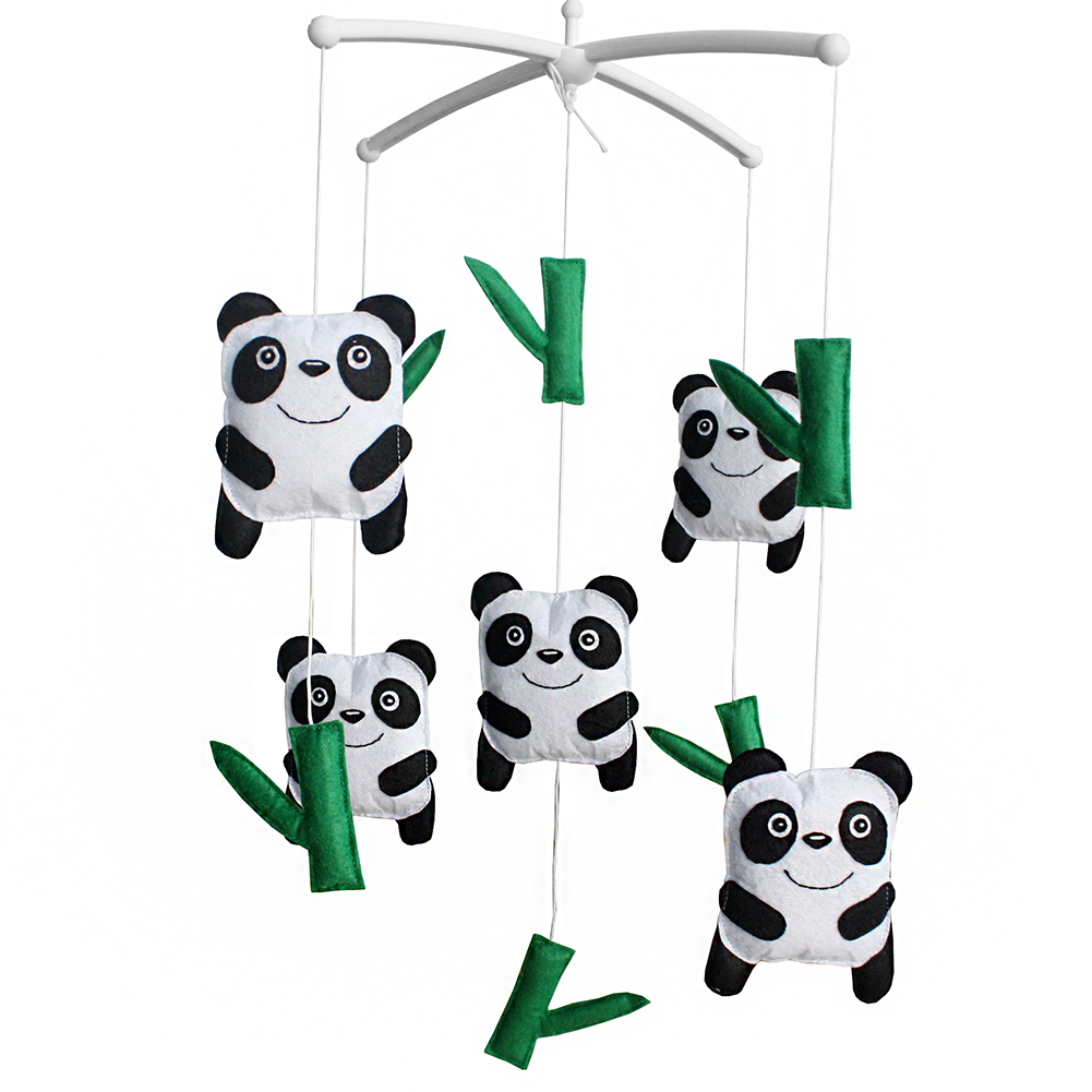 Angelfacehijo Handmade Baby Crib Mobile Kids Room Nursery Decor Baby Musical Mobile&#44; Panda & Bamboo
