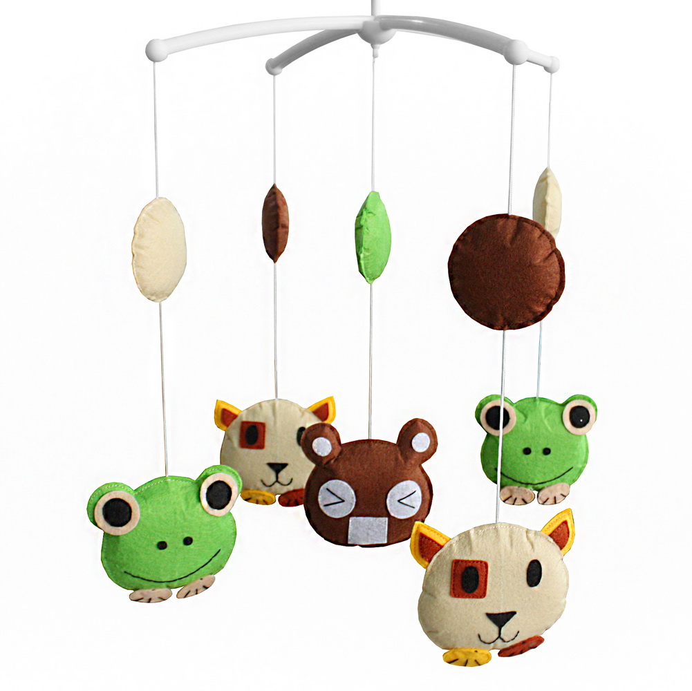 Angelfacehijo Baby Crib Mobile Nursery Decoration Baby Musical Mobile for Boys & Girls&#44; Flog Bear Dog