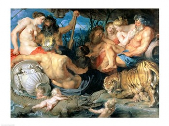 BrainBoosters The Four Continents 1615 Poster Print by Peter Paul Rubens - 24 x 18 in.