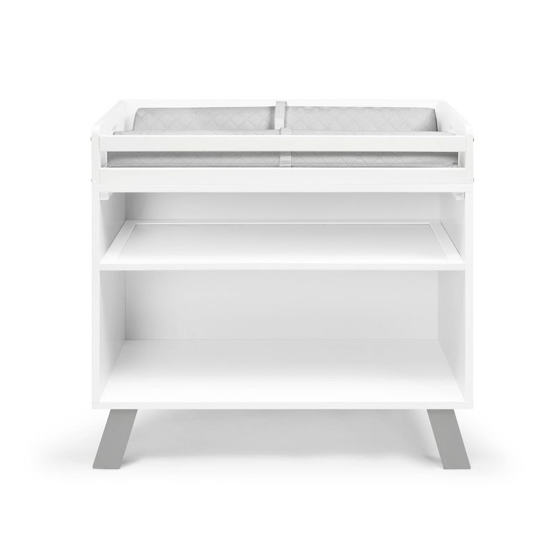 KD Aparador Livia Multi Purpose Changing Table - White & Gray - 33 x 35 x 17.5 in.
