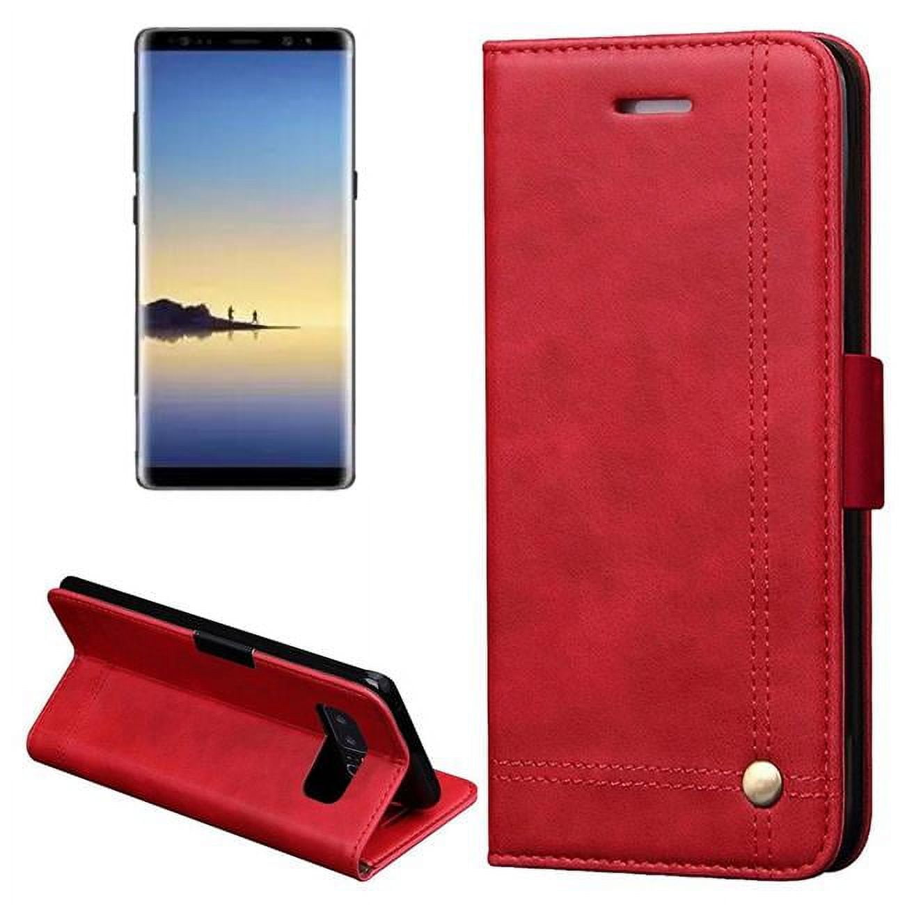 Output I14-37 Faux Leather Book-style Stand Case Cover for Samsung Galaxy Note 8 - Red