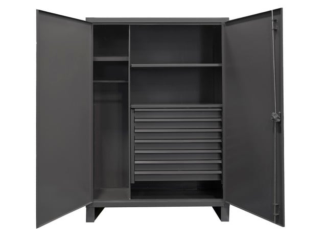 LatestLuxury Extra Heavy Duty Welded 12 Gauge Steel Wardrobe Cabinets with 7 Drawers & 2 Shelves&#44; Gray - 78 x 36 x 24 in.
