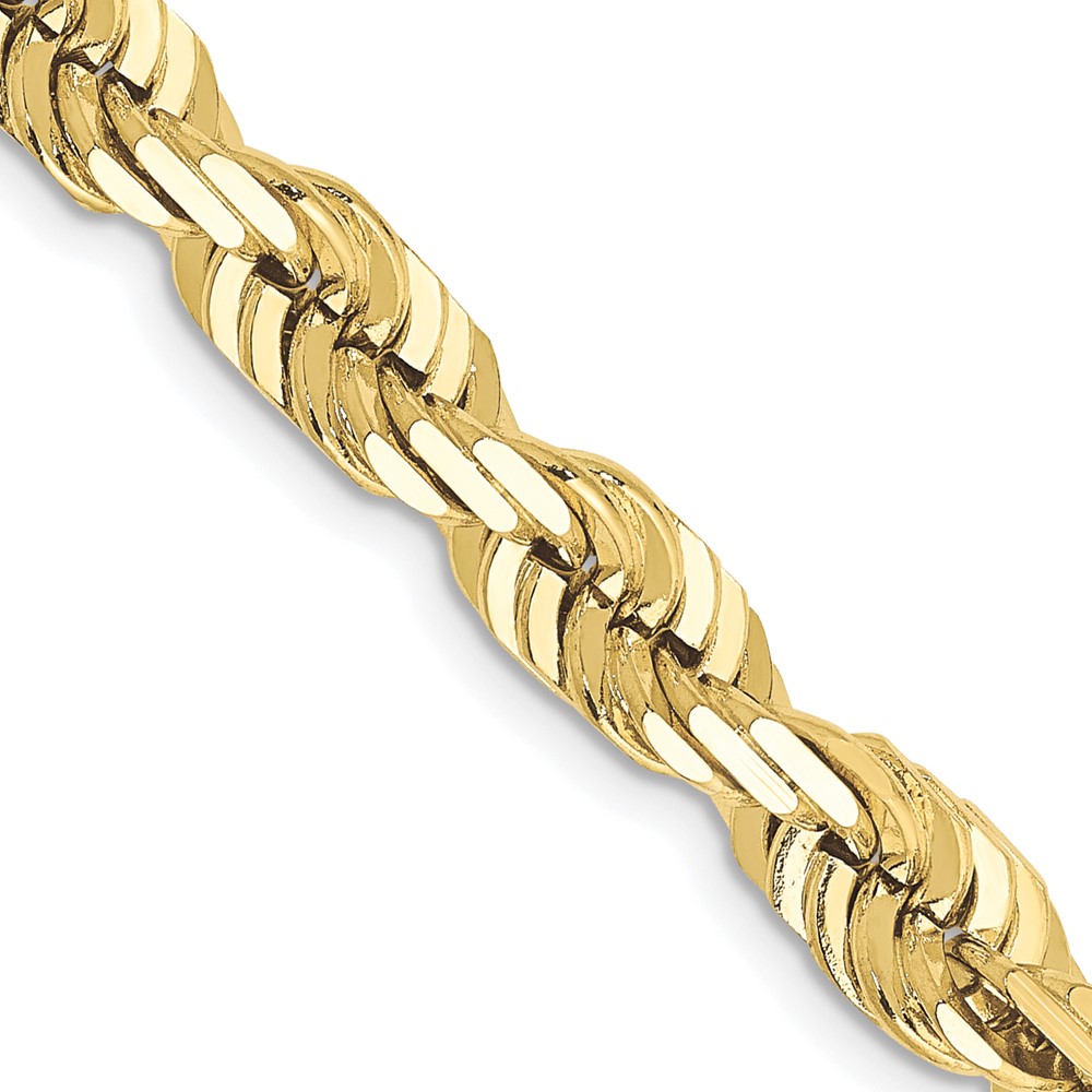 Bagatela 10K045-24 10K 24 in. x 6.5mm Yellow Gold Diamond-Cut Rope Chain