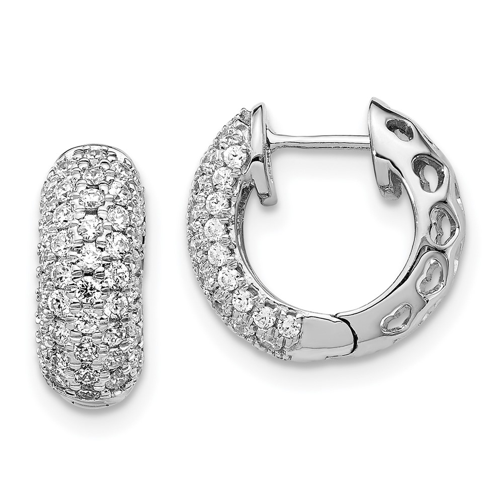 Bagatela 14K White Gold Diamond Hinged Hoop Earrings