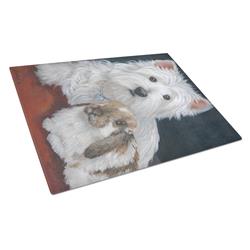 CoolCookware Westie Rabbit Harmony Glass Cutting Board - Large