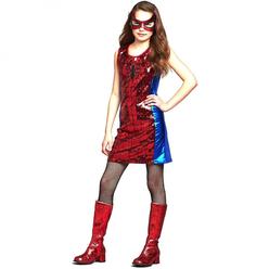 Portentprodigio Marvel Comics Spider-Girl Girls Sequin Dress with Mask&#44; Size 12