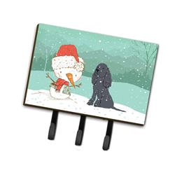 JensenDistributionServices Black Spaniel Snowman Christmas Leash or Key Holder