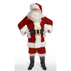 DressNUp Burgundy Velvet Santa Suit with Overalls - Extra Large