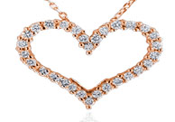 Janet&'s Jewelry PW29039-0.33 14R I-i-1 0.33 Classic 14K Rose Gold Heart Pendant&#44; I-I-1 Round