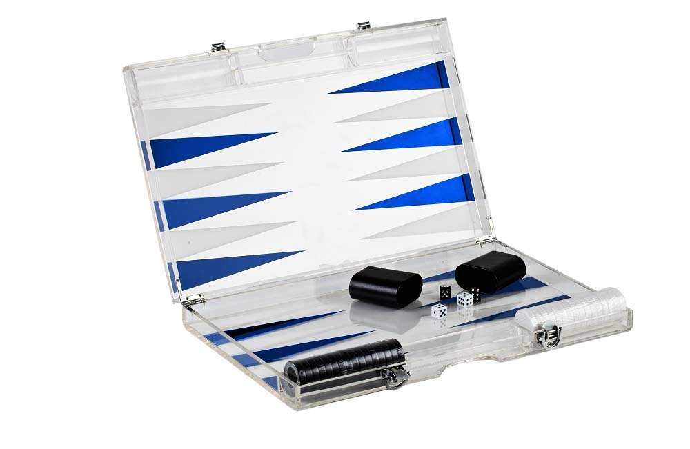 Empresa Infinity Lucite Backgammon Set  Blue-