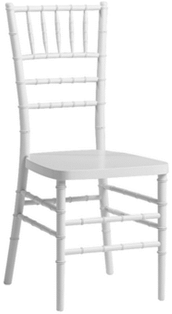 Max RB700K-RESIN-WHITE Resin Chiavari Chair  White - 1000 lbs