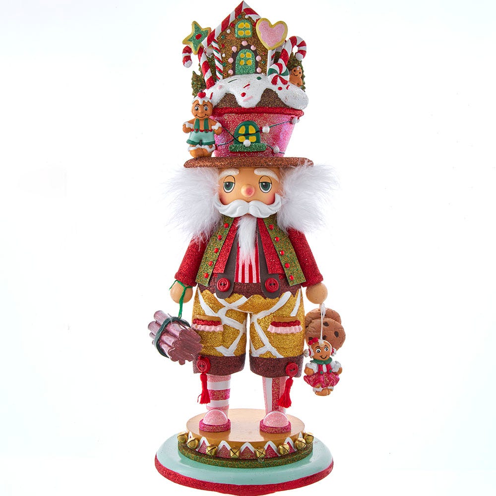 SeasonSuprise 18 in. Hollywood Nutcrackers Battery Operated LED Gingerbread House Hat Nutcracker