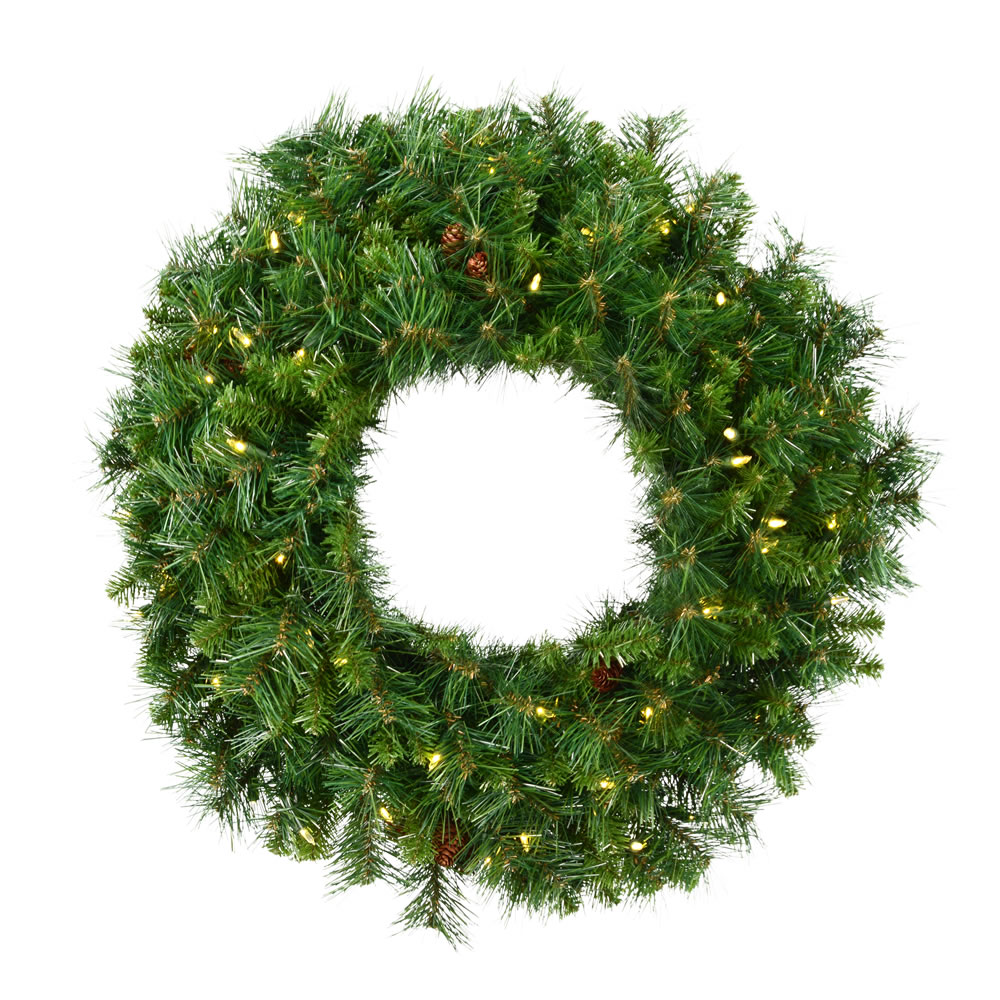 Drop Ship Baskets 144 in. Cheyenne Pine Artificial Christmas Wreath with 1400 Warm White LED Light